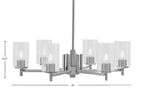 Franklin Six Light Chandelier in Graphite with Clear Bubble Shade
