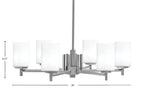 Franklin Six Light Chandelier in Graphite with White Muslin Shade