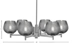 Franklin Six Light Chandelier in Graphite with Smoke Textured Shade