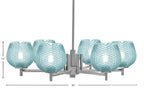 Franklin Six Light Chandelier in Graphite with Turquoise Textured Shade