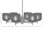Franklin Six Light Chandelier in Graphite with Smoke Textured Shade