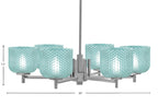 Franklin Six Light Chandelier in Graphite with Turquoise Textured Shade