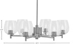 Franklin Six Light Chandelier in Graphite with Clear Bubble Shade