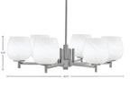 Franklin Six Light Chandelier in Graphite with White Marble Shade