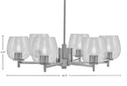 Franklin Six Light Chandelier in Graphite with Smoke Bubble Shade