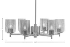 Franklin Six Light Chandelier in Graphite with Square Smoke Bubble Shade