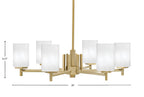 Franklin Six Light Chandelier in New Age Brass with White Marble Shade