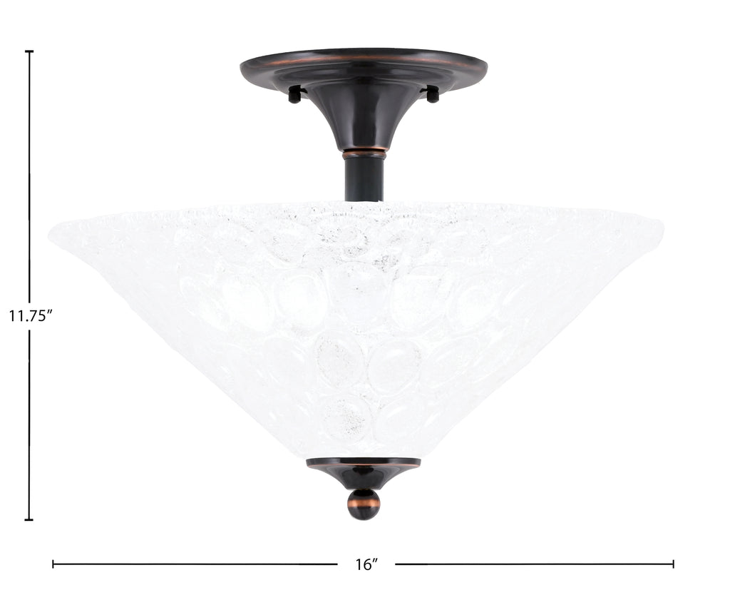 Any Two Light Semi-Flush Mount in Black Copper with 16" Italian Bubble Shade
