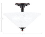Any Two Light Semi-Flush Mount in Black Copper with 16" Italian Bubble Shade