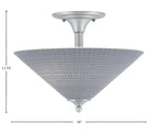 Semi-Flushes Two Light Semi-Flush Mount in Brushed Nickel with Gray Matrix Shade