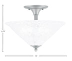 Any Two Light Semi-Flush Mount in Brushed Nickel with 16" Italian Bubble Shade