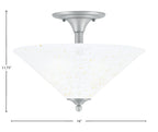 Any Two Light Semi-Flush Mount in Brushed Nickel with 16" Gold Ice Shade