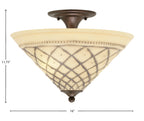 Any Two Light Semi-Flush Mount in Bronze with 16" Chocolate Icing Shade