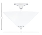 Semi-Flushes Two Light Semi-Flush Mount in Chrome with White Marble Shade