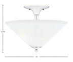 Semi-Flushes Two Light Semi-Flush Mount in Chrome with White Muslin Shade