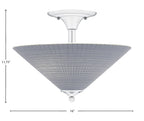 Semi-Flushes Two Light Semi-Flush Mount in Chrome with Gray Matrix Shade