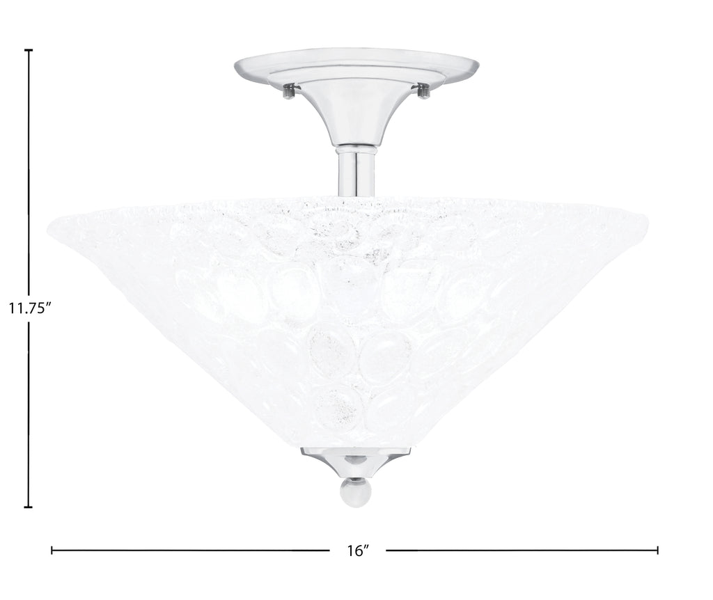 Any Two Light Semi-Flush Mount in Chrome with 16" Italian Bubble Shade