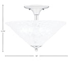 Any Two Light Semi-Flush Mount in Chrome with 16" Italian Bubble Shade