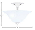 Any Two Light Semi-Flush Mount in Chrome with 16" White Marble Shade