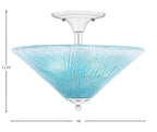 Any Two Light Semi-Flush Mount in Chrome with 16" Teal Crystal Shade