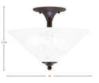 Any Two Light Semi-Flush Mount in Dark Granite with 16" Italian Bubble Shade