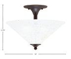 Any Two Light Semi-Flush Mount in Dark Granite with 16" Gold Ice Shade