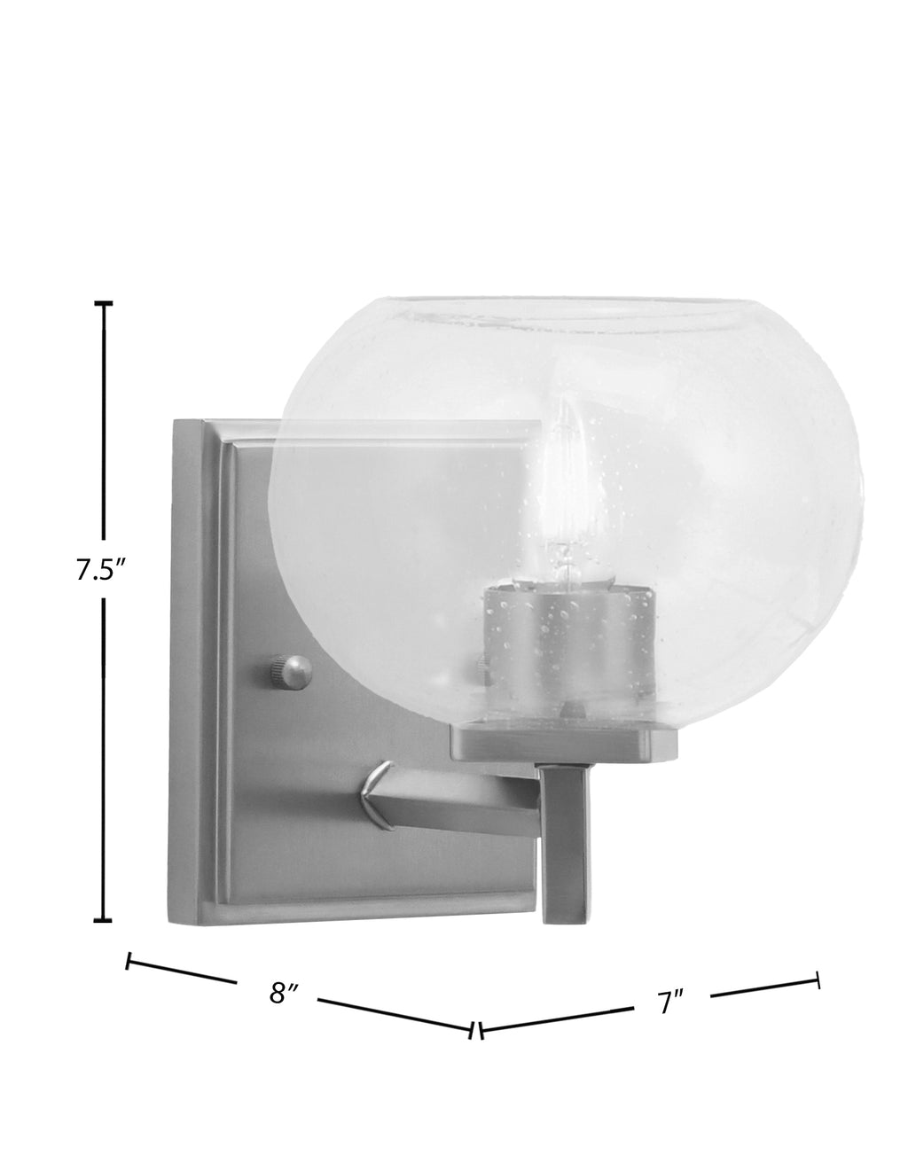 Franklin One Light Wall Sconce in Graphite with Clear Bubble Shade
