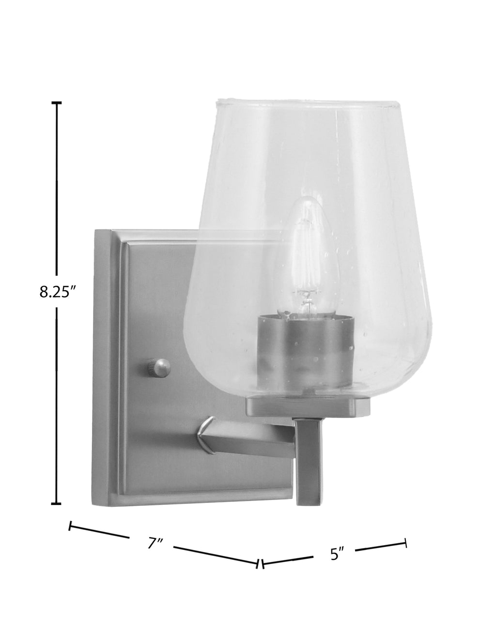 Franklin One Light Wall Sconce in Graphite with Clear Bubble Shade