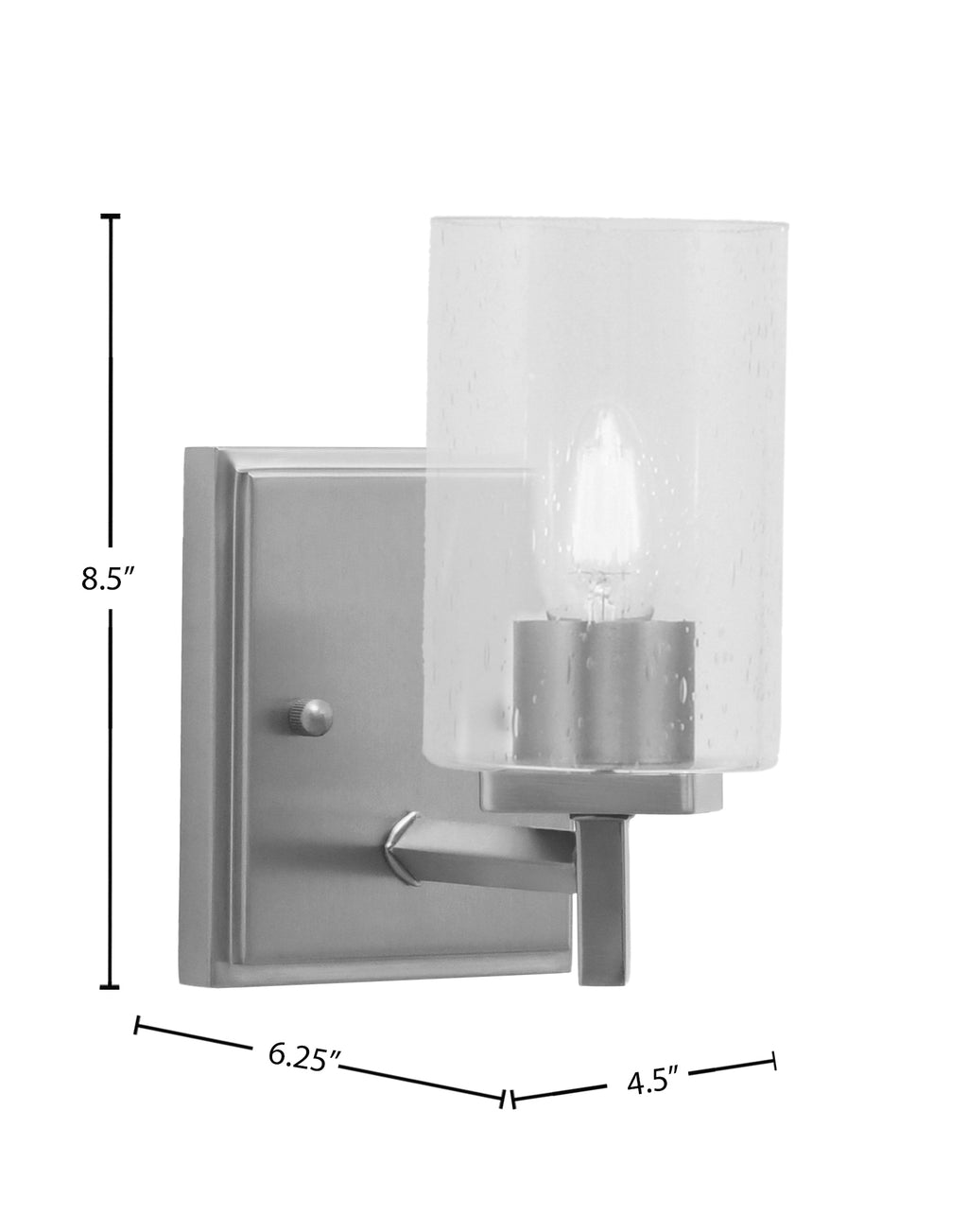 Franklin One Light Wall Sconce in Graphite with Clear Bubble Shade