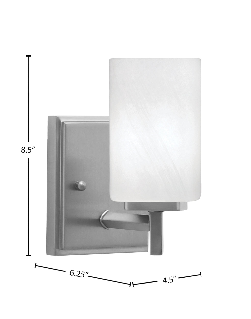 Franklin One Light Wall Sconce in Graphite with White Marble Shade