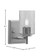 Franklin One Light Wall Sconce in Graphite with Smoke Bubble Shade