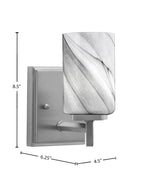 Franklin One Light Wall Sconce in Graphite with Onyx Swirl Shade