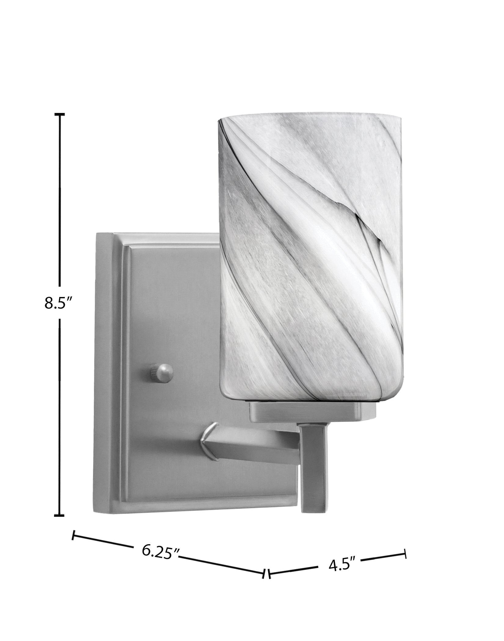 Franklin One Light Wall Sconce in Graphite with Onyx Swirl Shade