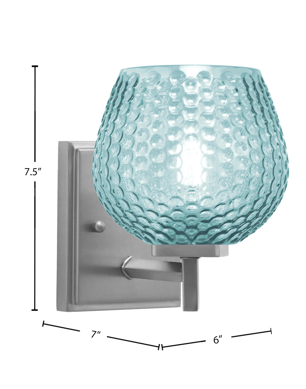 Franklin One Light Wall Sconce in Graphite with Turquoise Textured Shade