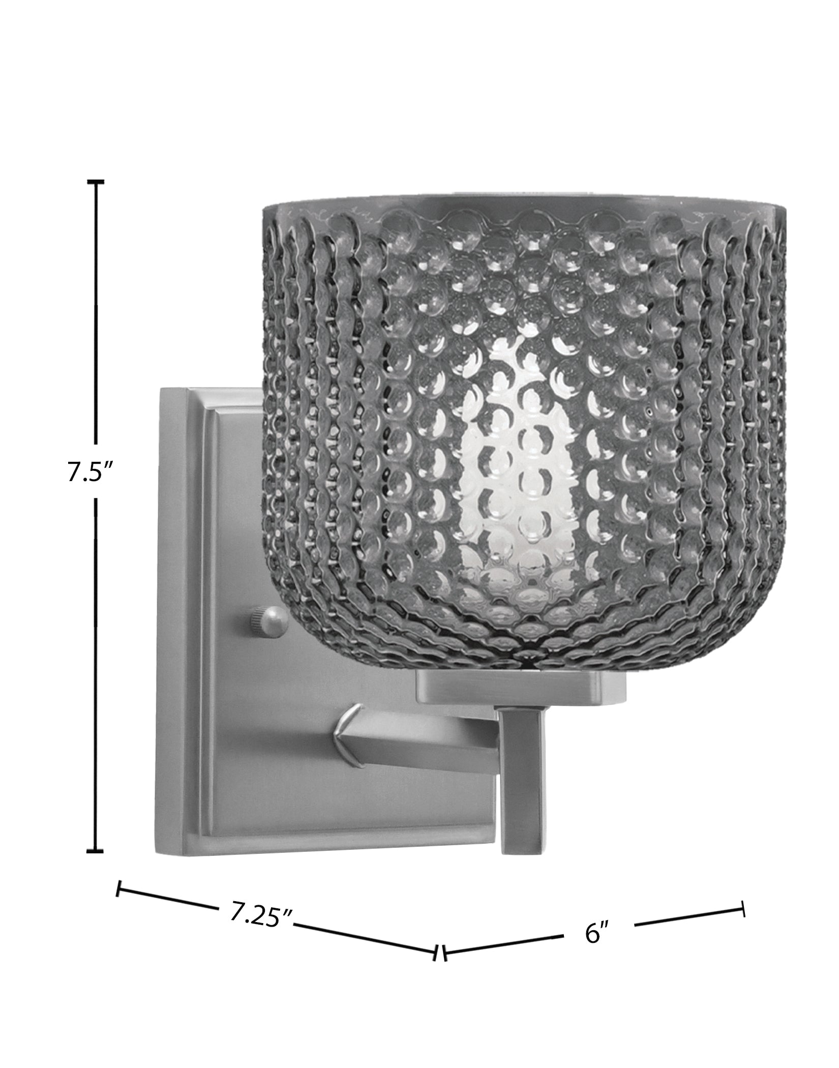Franklin One Light Wall Sconce in Graphite with Smoke Textured Shade
