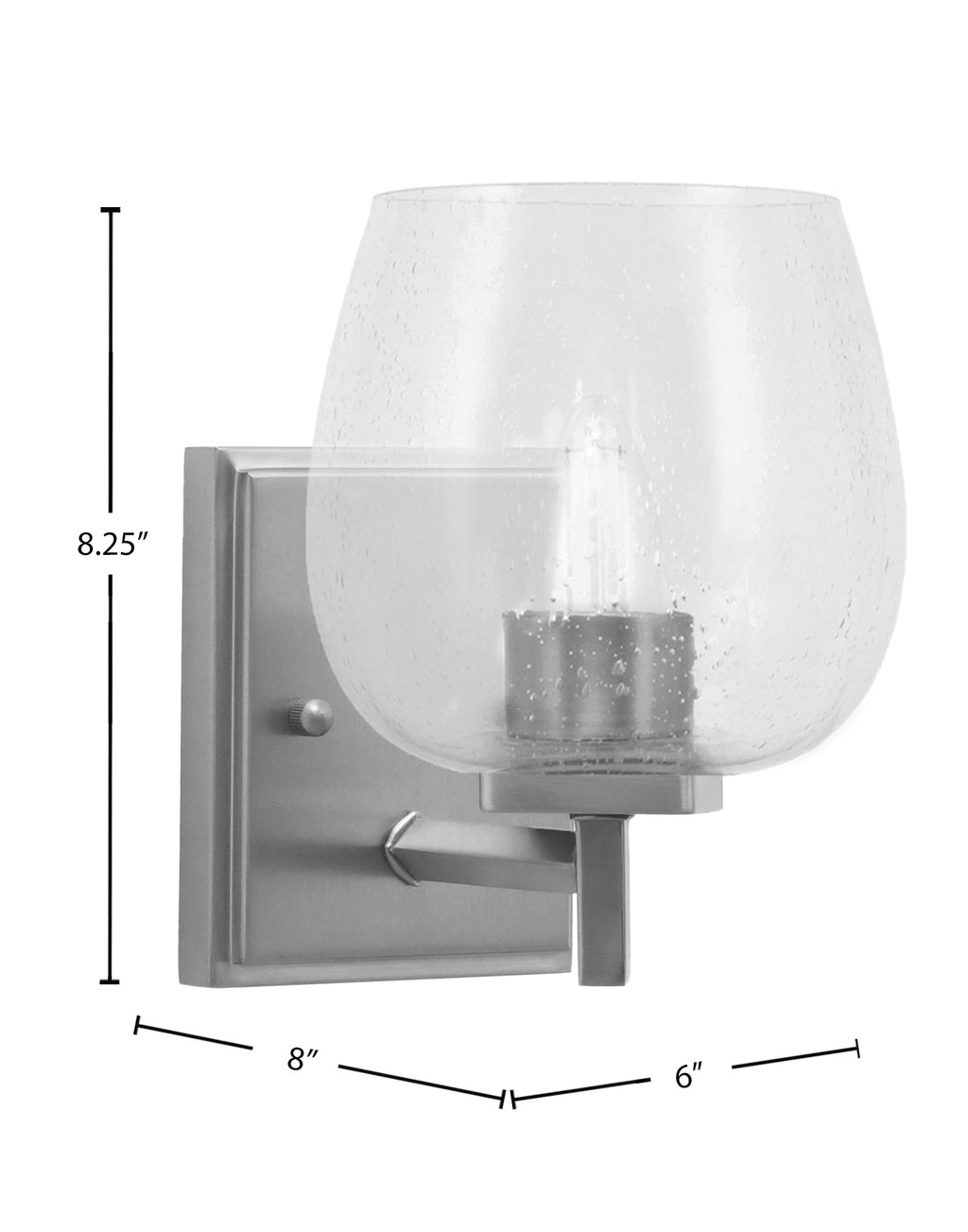 Franklin One Light Wall Sconce in Graphite with Clear Bubble Shade