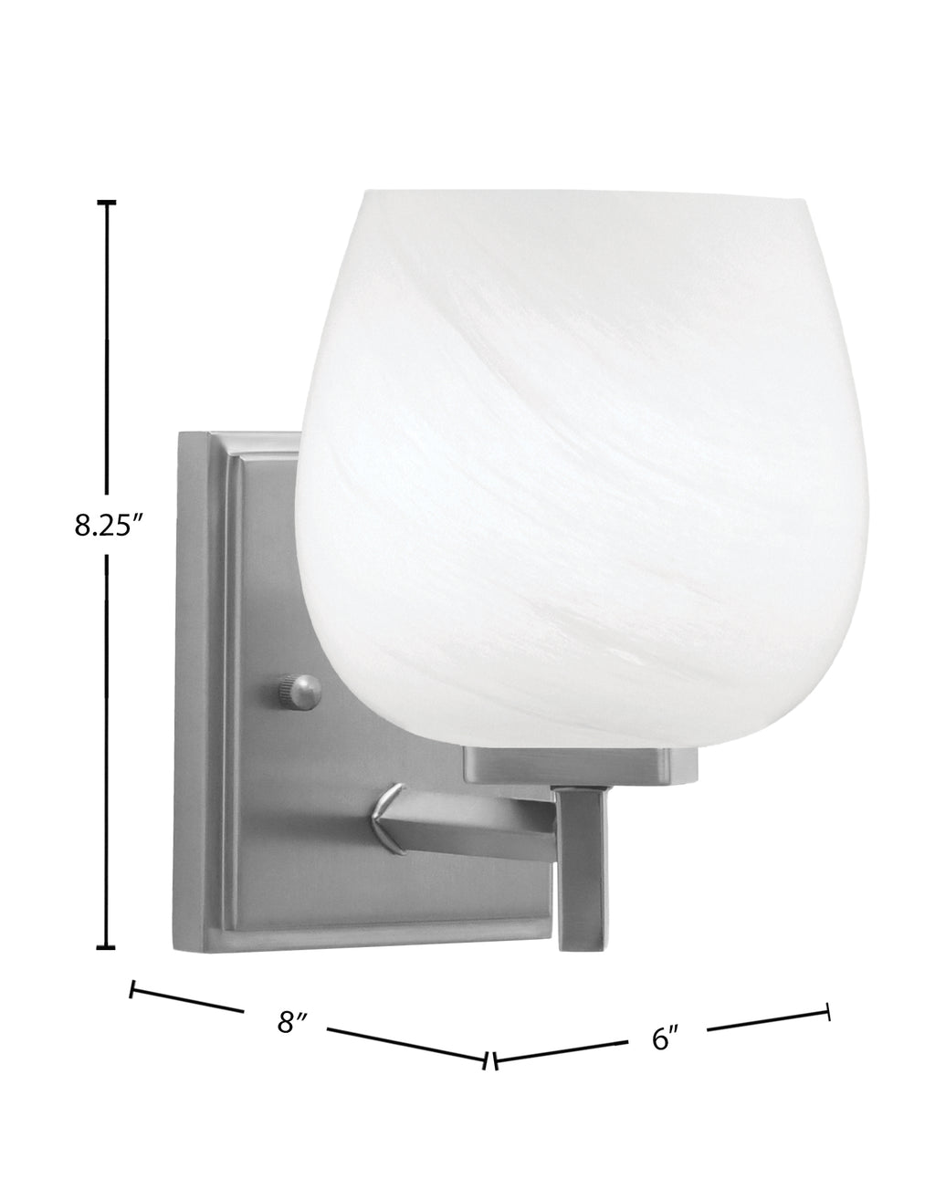 Franklin One Light Wall Sconce in Graphite with White Marble Shade