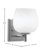 Franklin One Light Wall Sconce in Graphite with White Marble Shade
