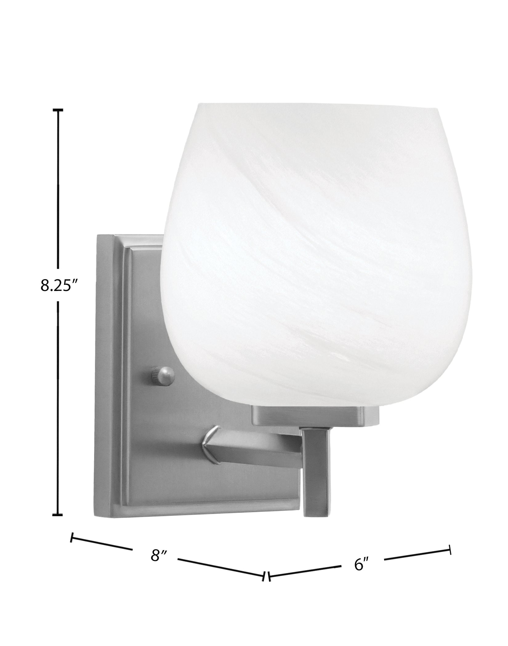 Franklin One Light Wall Sconce in Graphite with White Marble Shade