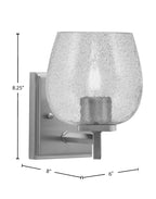 Franklin One Light Wall Sconce in Graphite with Smoke Bubble Shade