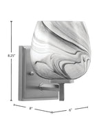 Franklin One Light Wall Sconce in Graphite with Onyx Swirl Shade