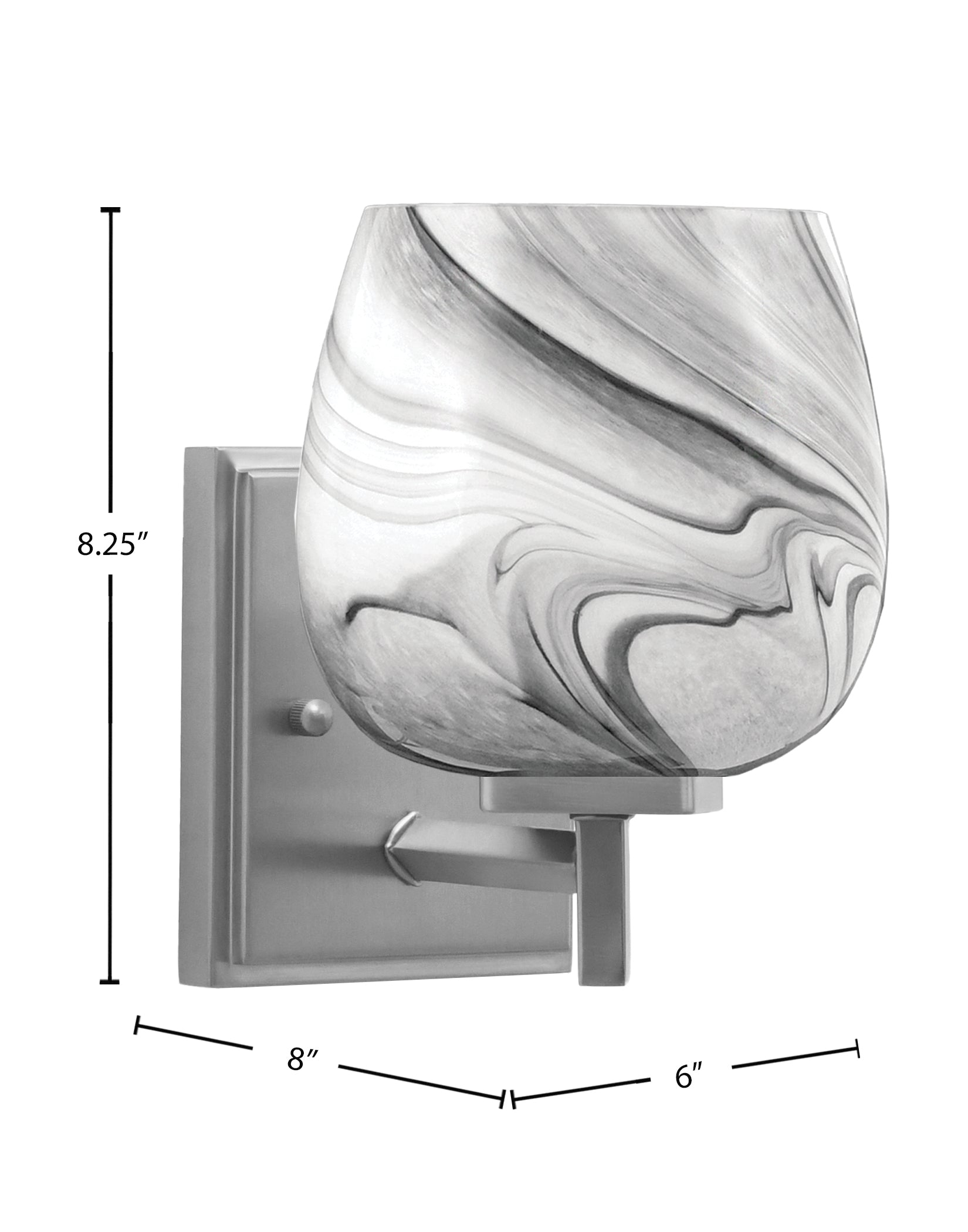 Franklin One Light Wall Sconce in Graphite with Onyx Swirl Shade