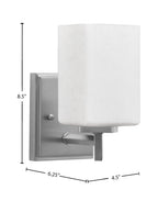 Franklin One Light Wall Sconce in Graphite with Square White Muslin Shade