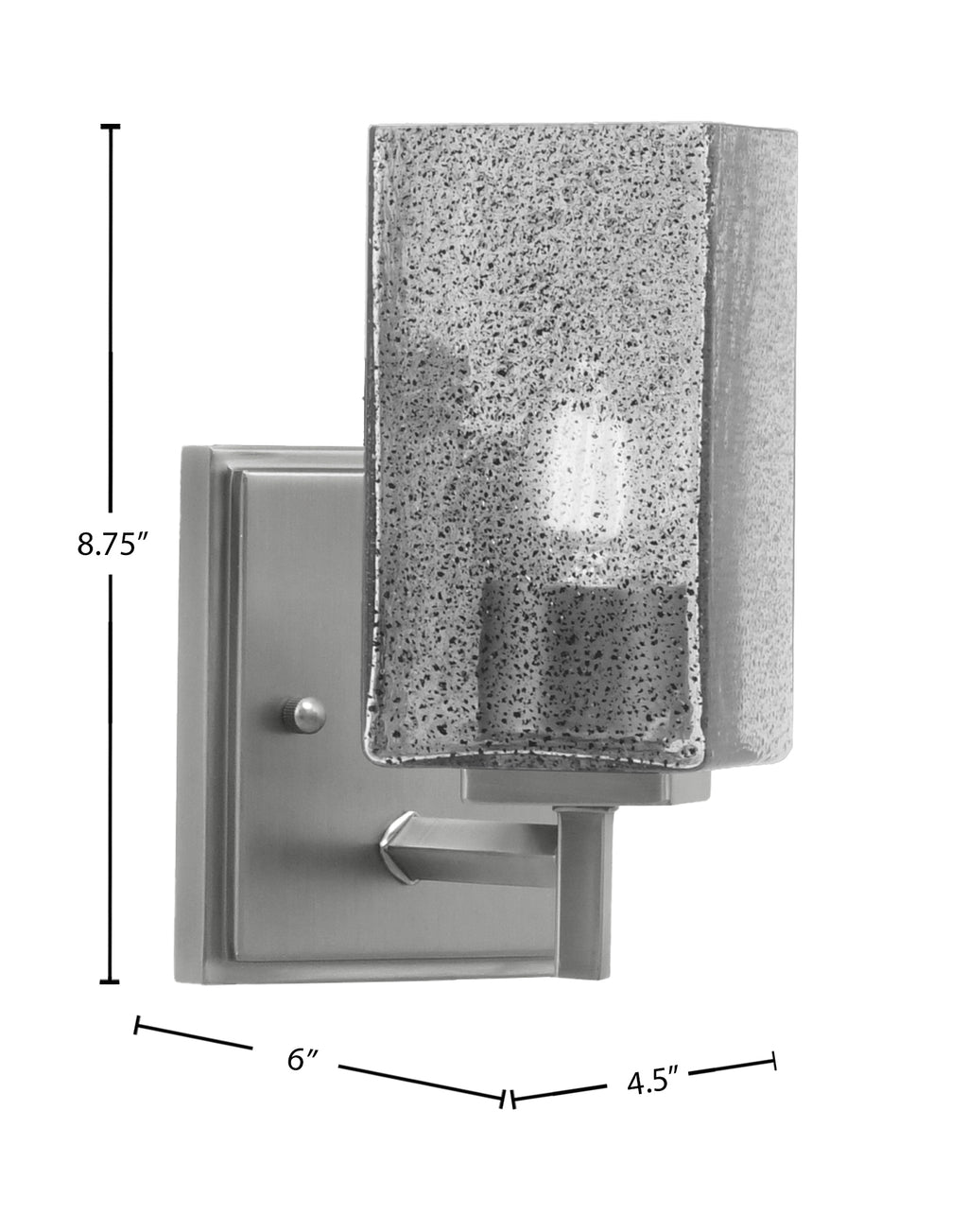 Franklin One Light Wall Sconce in Graphite with Square Smoke Bubble Shade