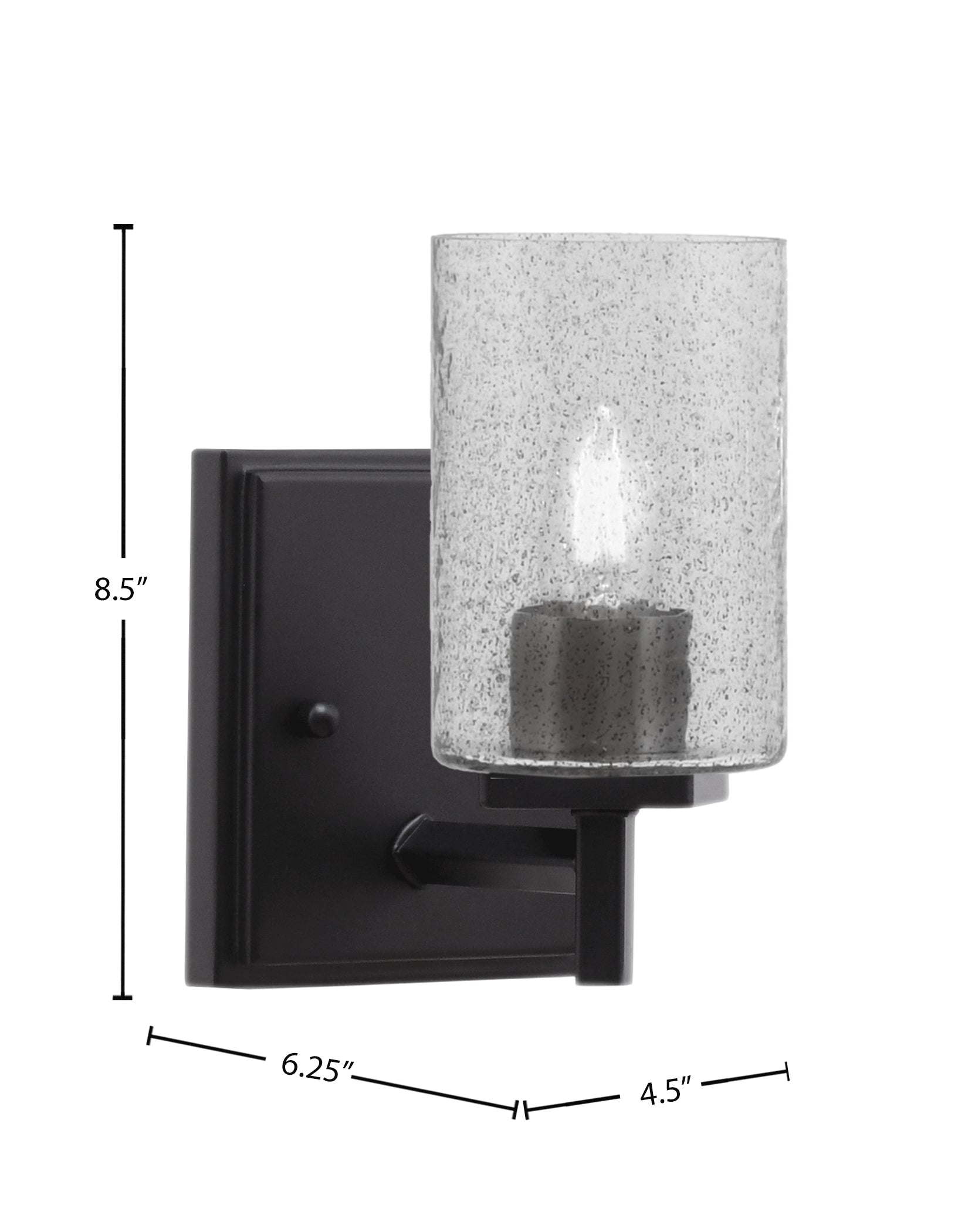Franklin One Light Wall Sconce in Matte Black with Smoke Bubble Shade