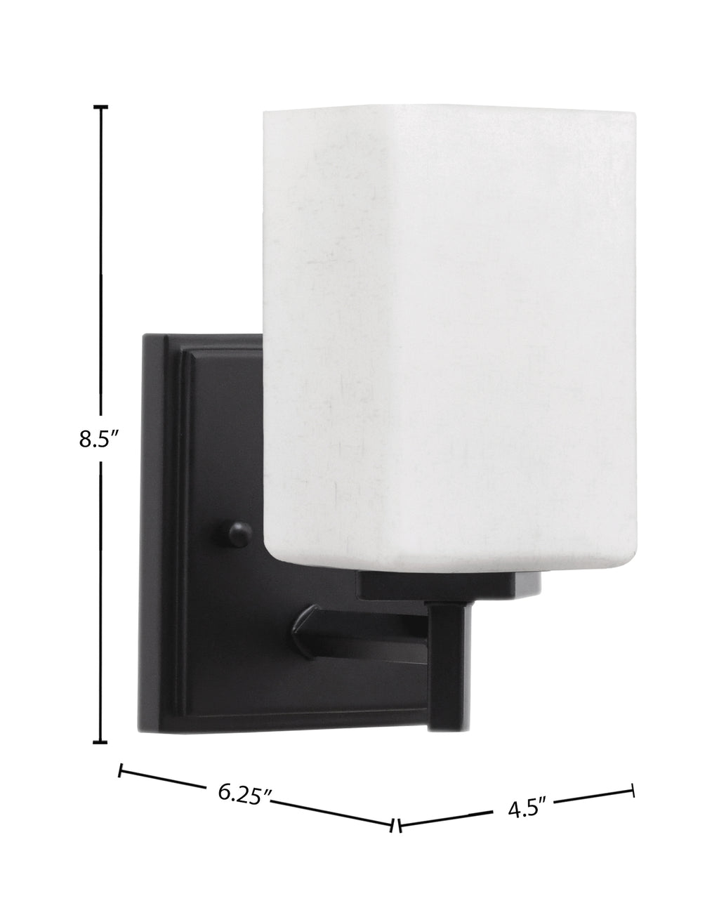 Franklin One Light Wall Sconce in Matte Black with Square White Muslin Shade