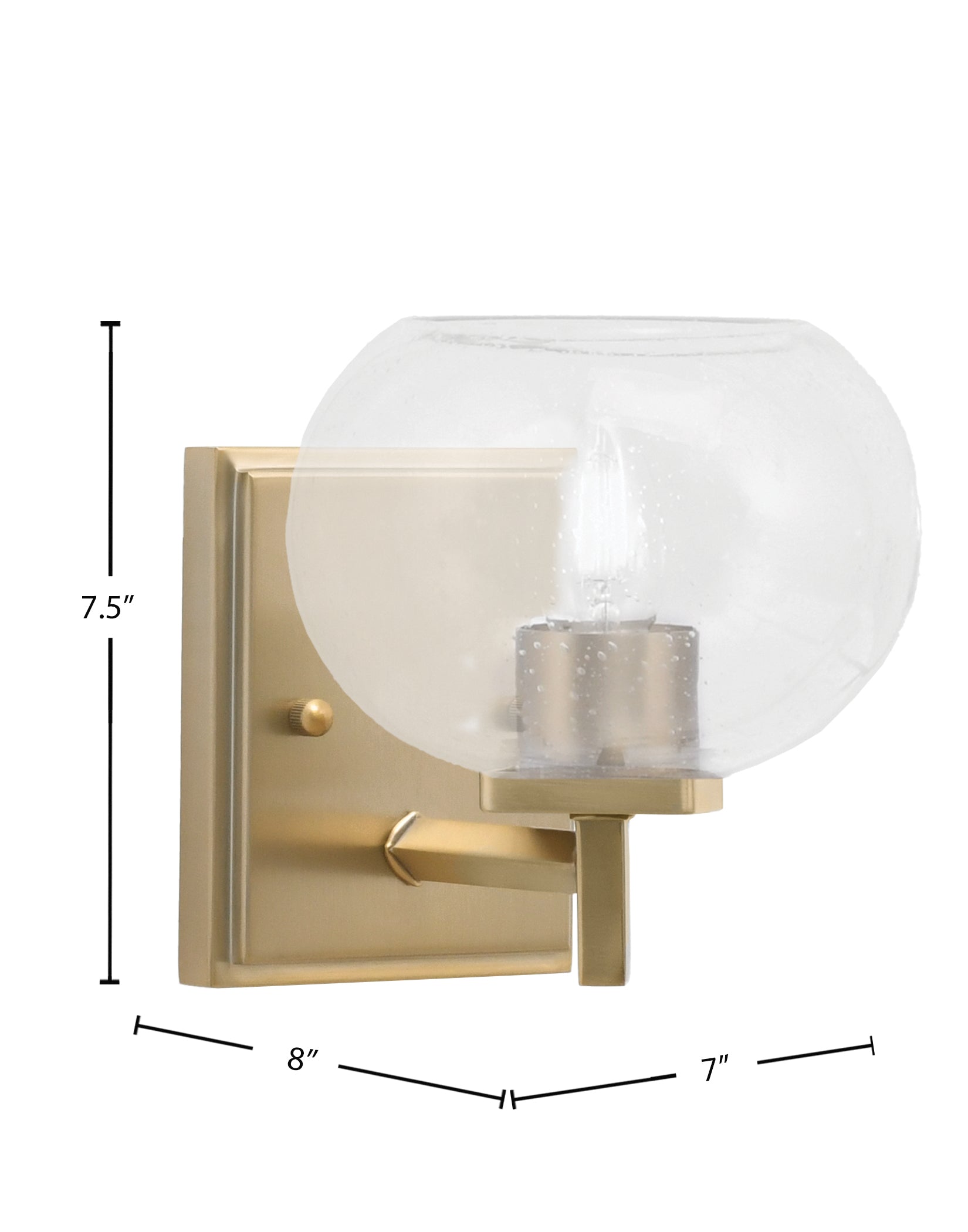Franklin One Light Wall Sconce in New Age Brass with Clear Bubble Shade
