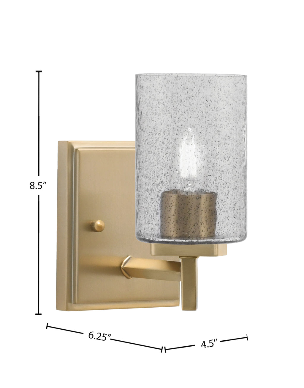 Franklin One Light Wall Sconce in New Age Brass with Smoke Bubble Shade