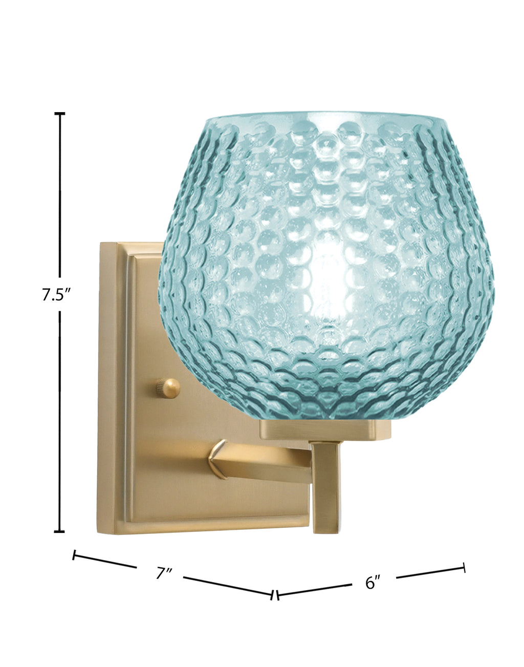 Franklin One Light Wall Sconce in New Age Brass with Turquoise Textured Shade