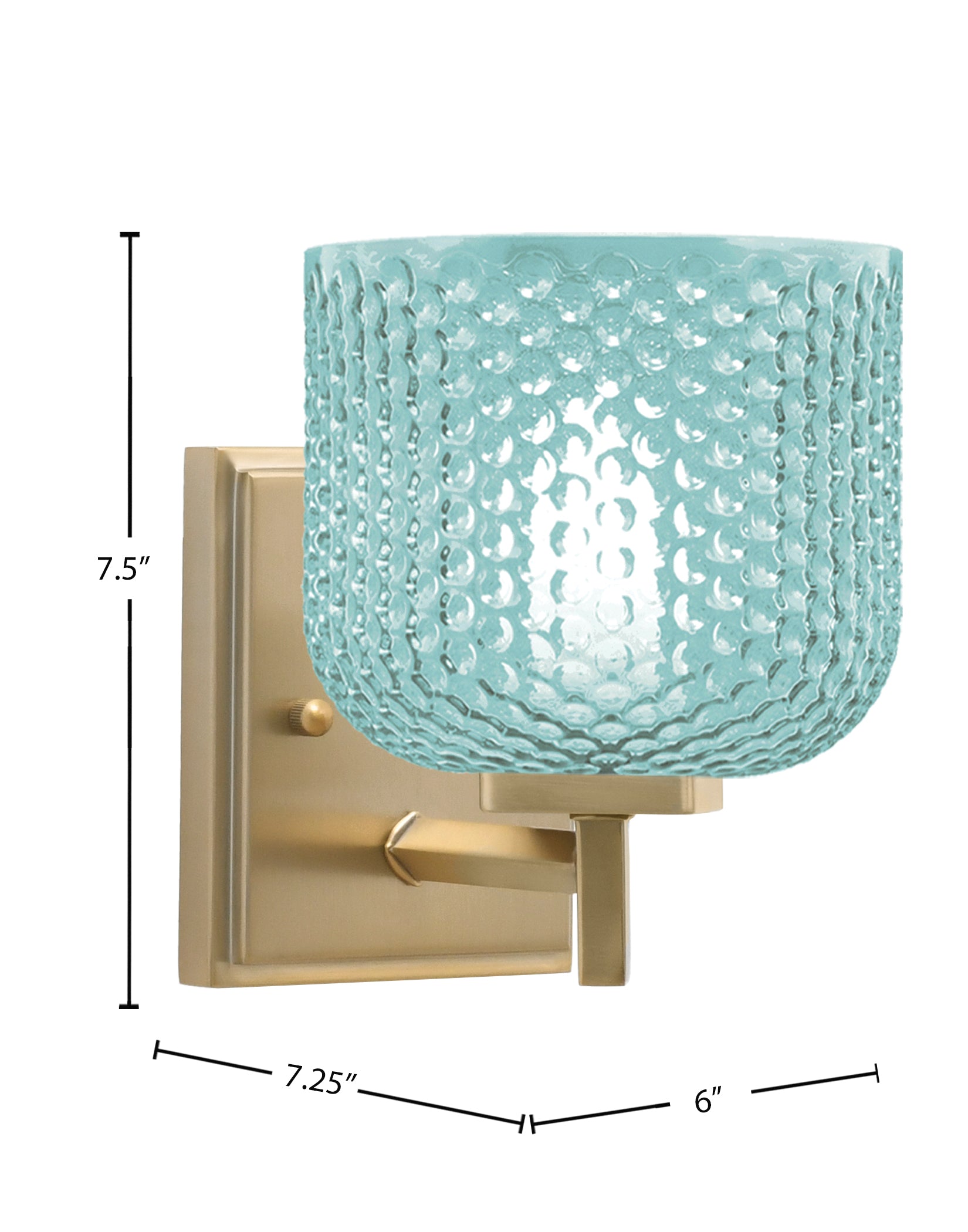 Franklin One Light Wall Sconce in New Age Brass with Turquoise Textured Shade